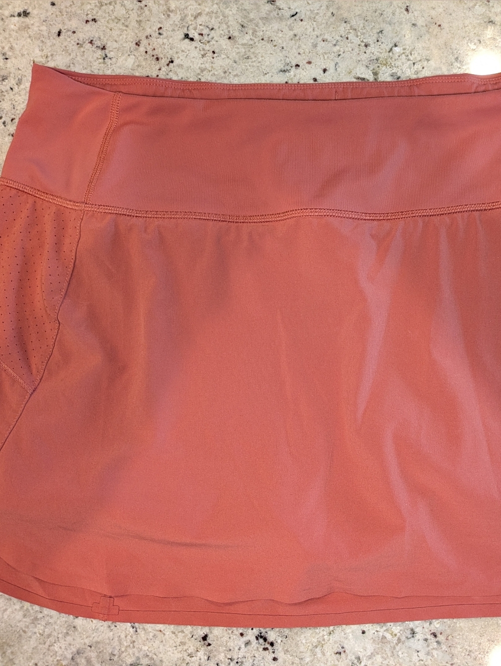 Athleta Run With It 14” Skort  Coral Size Large Athletic Skirt Built-In Shorts